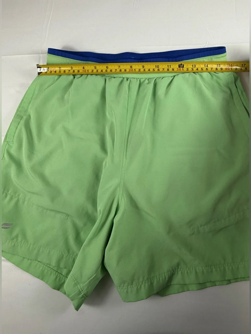 Fabletics Bright Blue Shorts with Lime Drawstring
